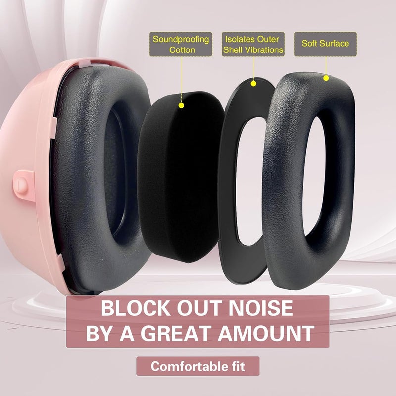 SAFEBUILDER Ear Protection Ear muffs Noise Reduction NRR 28dB Adjustable Hearing Protection for Working Mowing SK-06P - Image 4